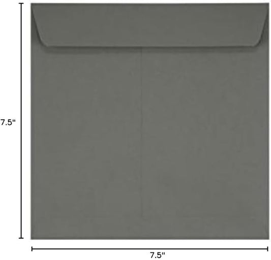 LUXPaper Square Invitation Envelopes | Peel & Press | 7 1/2" x 7 1/2" | Smoke Gray | 80lb. Text | 50 Qty
