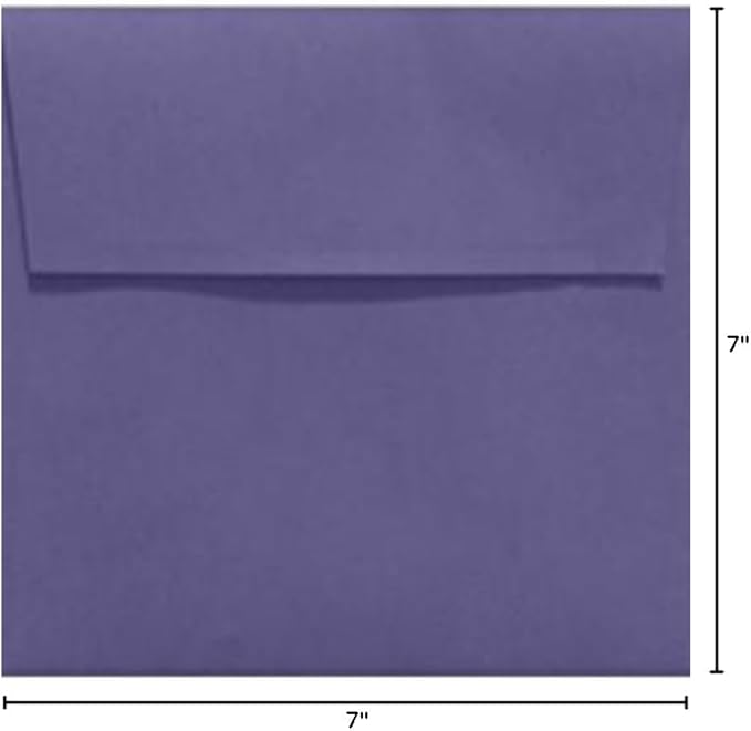 LUXPaper Square Invitation Envelopes | Peel & Press | 7" x 7" | Wisteria Purple | 80lb. Text | 50 Qty