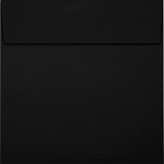 LUXPaper Square Invitation Envelopes | Peel & Press | 6 1/2" x 6 1/2" | Midnight Black | 80lb. Text | 50 Qty