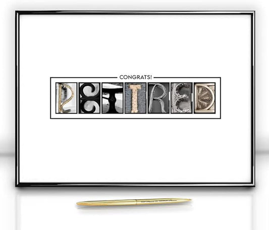 Framed Retirement Decorations Guest Book for Men 12"x16" Black Frame, Party Decor - including Gold Pen & Acrylic Glass - Happy Retirement Card Centerpieces, Retired Party Decor Gifts for Him