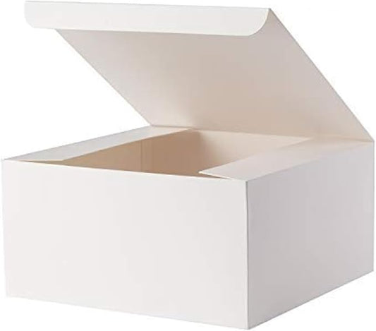 GEFTOL Gift Box 20 Pack 8 x 8 x 4 inches Fold Box Paper Gift Box Bridesmaids Proposal Box for Bridal Birthday Party Christmas(White)