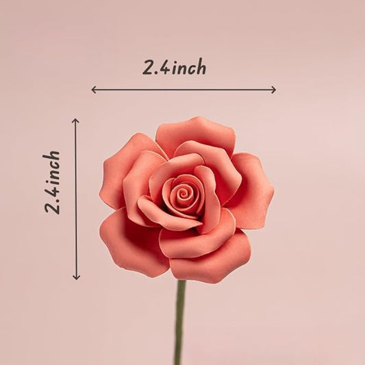 9 pcs Handmade Ceramic Roses,Featuring Vibrant Colors and Intricate Petal Details,Wedding Decoration Christmas Decor Gift Providing Long-Lasting Beauty Without The Hassle (Colour)