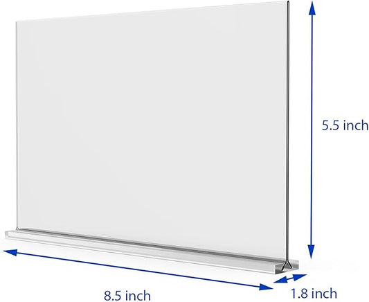 newnewshow Acrylic Sign Holder 8.5x5.5 Inch 3 Pack Horizontal T Shape Double-Sided Desktop Display Holder. (Optional 8.5x11 8.5x5.5 5x7 Horizontal and Vertical)