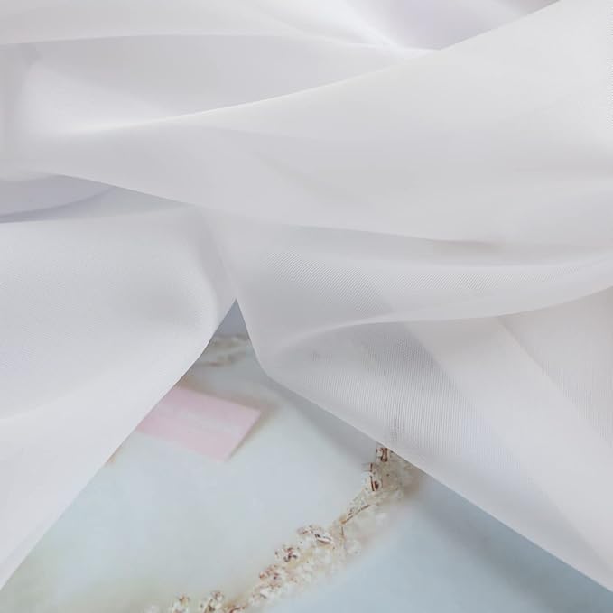Window White Sheer Curtains 60 Inches Width 95 Inches Long 2 Panels Sheer Curtains Clear Curtains Basic Rod Pocket Panel for Home/Living Room/Bedroom/Kids Room
