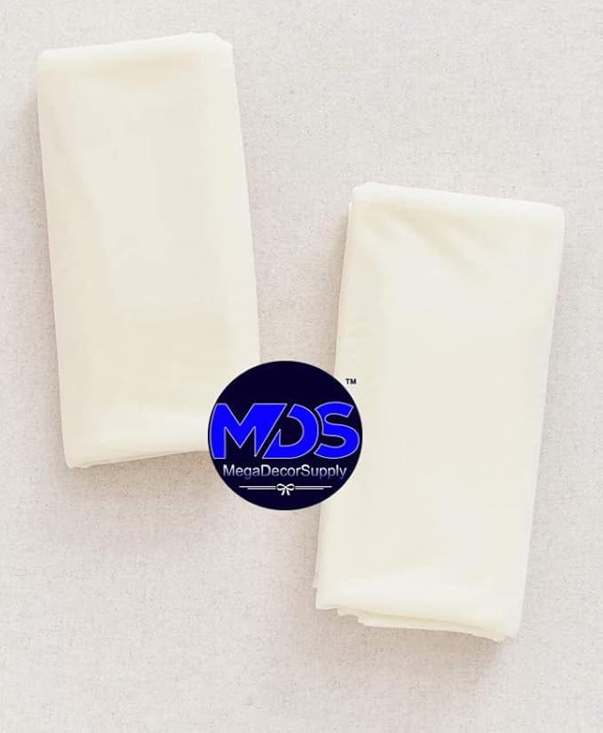 MDS Halloween Chiffon Draping Fabric - 1 Panel, 30" Wide x 100ft Long - Sheer Spooky Arbor & Canopy Drapery for Haunted House Backdrops, Party Ceilings, DIY Costumes & Themed Events - Ivory