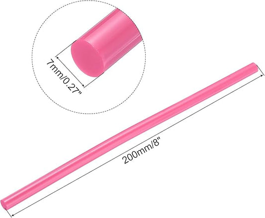uxcell 20pcs Hot Glue Sticks for Glue Gun 7mm/0.28-inch x 8-inch Mini Hot Melt Adhesive Glue Stick Pink