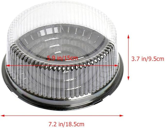 10-Pack Round Cake Stand & Dome - Clear Plastic Cupcake Stand, Cake Carrier & Box