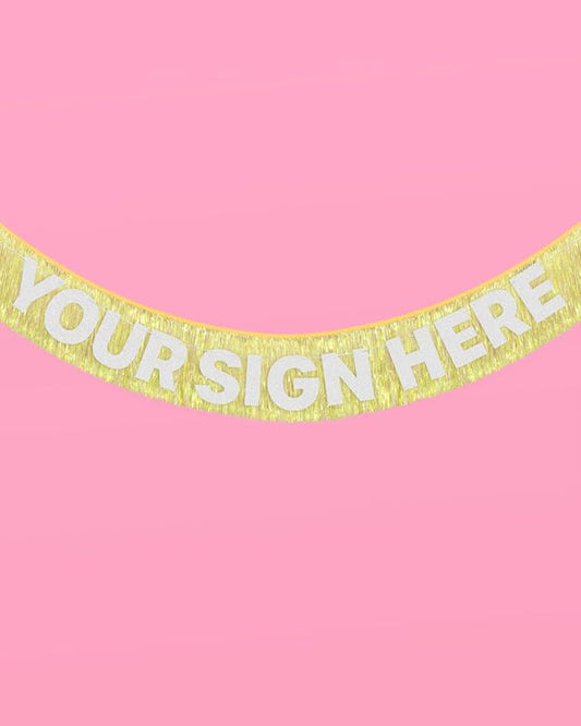 xo, Fetti Yellow Fringe Banner - 5 Ft. | Groovy Bachelorette Party Decorations, Pastel Preppy Birthday Party Decor, Smiley Baby Shower Supplies, Photo Booth Backdrop, HBD