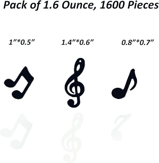Confetti Musical Notes Sequins Table Musical Clef Cutout Metallic Foil Sprinkles or DIY Music Party Birthday Wedding Engagement Baby Shower Party Decoration Supplies (3 style Black White)
