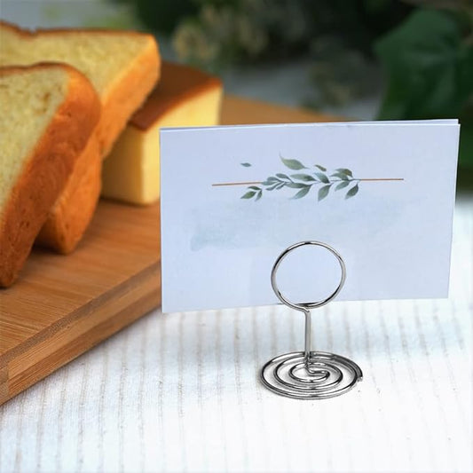 20pcs Mini Place Card Holders, Cute Table Number Holders, Classy Table Card Holder Table Picture Stands, Elegant Wire Photo Holder Menu Memo Clips, Idea for Wedding, Anniversary Party(Silver