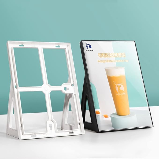 ABS Plastic Sign Holder,Menu Displays L Shape Sign Stand Vertical/Horizontal Use (Black A4 210×297mm/8.27×11.69inches)