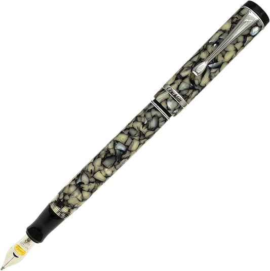 Conklin Duragraph Fountain Pen Cracked Ice - Medium Nib, Timeless Design for Everyday Writing, Premium Craftsmanship