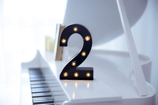 Foaky Black LED Marquee Number Lights Sign Light Up Marquee Number Lights Sign for Night Light Wedding Birthday Party Battery Powered Christmas Lamp Home Bar Decoration