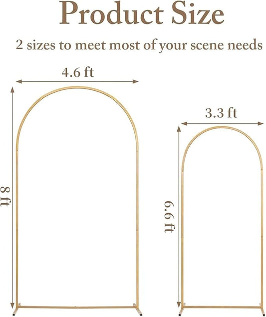 Metal Arch Backdrop Stand and Cover Set, 7.2FT, 6FT Party Backdrop, Easy to Assemble, Backdrop Stand for Parties, Birthday, Baby Shower