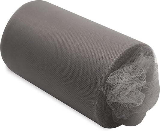 Silver Tulle Fabric Rolls 6 Inch by 100 Yards (300 feet) Fabric Spool Tulle Ribbon for DIY Silver Tutu Bow Baby Shower Birthday Party Wedding Christmas Decorations Craft Supplies