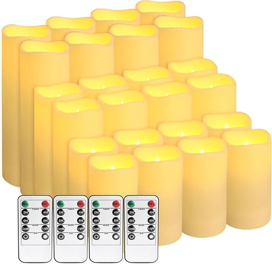 24-Pack LED Flameless Candles with Remote Control - Perfect for Home, Parties, and Special Occasions - Create a Magical Ambiance Effortlessly(Three Sizes)