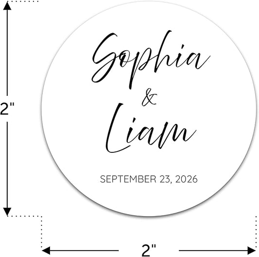 Personalized Wedding Stickers - Custom Wedding Envelope Seals for Invitations, Thank You Cards, and Save The Date (50-1000 Stickers) (Elegant Names)