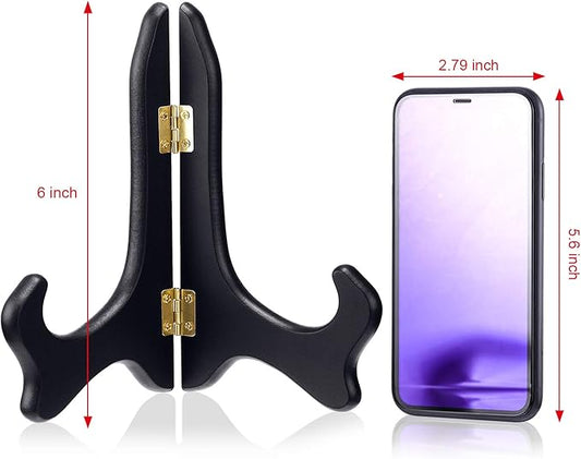 Tatuo 4 Packs Wooden Display Stand Decorative Plate Stands for Display Picture Frame Holder Easels