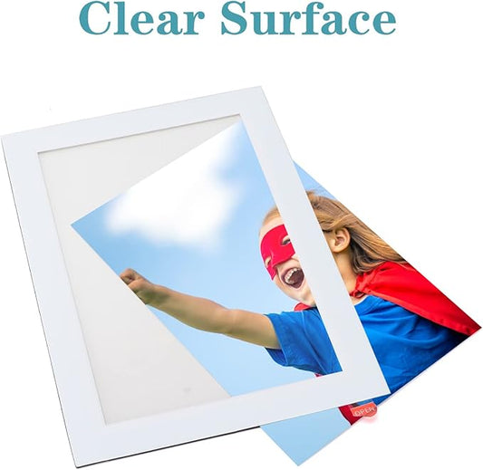 CRUGLA 12 Packs 4x6 Magnetic Picture Frames for Refrigerator, White Peel and Stick Frame Bulk, 4 by 6 Photo Holders for Fridge Dishwasher Whiteboard