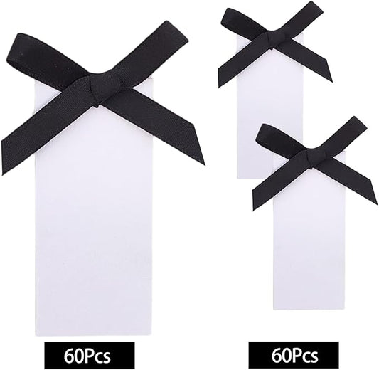 60pcs Name Cards for Table Setting, Place Cards, Wedding Place Cards.Wedding Name Tags.Present Tags with String Attached.and Reserved Signs for Wedding Seating (Black)