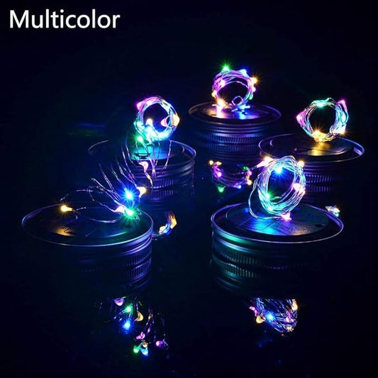 8 Pack Solar Outdoor Fairy Star Firefly Jar Lids Lights,Solar Fairy String Lids Lights(No Jars),Waterproof Lantern Mason String Solar Lights with Hangers for Regular Mouth Jars