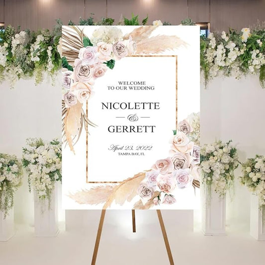 Welcome To Our Wedding Sign, Personalized Wedding Welcome Sign, Wedding Ceremony Welcome Sign, Wedding Event Party Welcome Sign, Customized Wedding Welcome Sign, Custom Wedding Welcome Sign