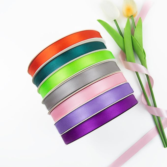 5/8 Inch 100 Yards Satin Ribbon Light Pink, Solid Color Fabric Ribbon for Gift Wrapping, Wedding, Polyester Gift Ribbon for Birthday Party Decoration, Craft, Hair, Floral, Sewing
