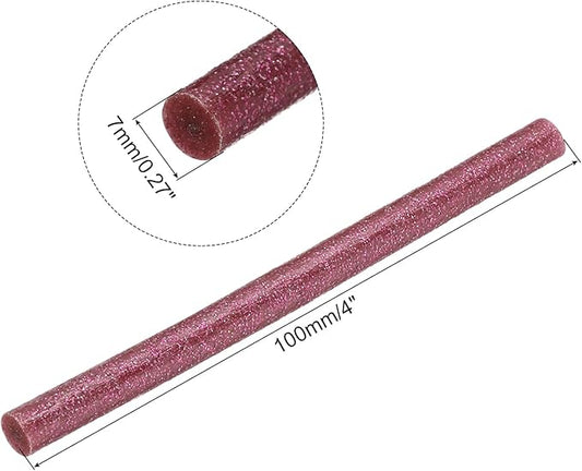 uxcell 20pcs Hot Glue Sticks for Glue Gun 7mm/0.28-inch x 4-inch Mini Hot Melt Adhesive Glue Stick Glitter Red