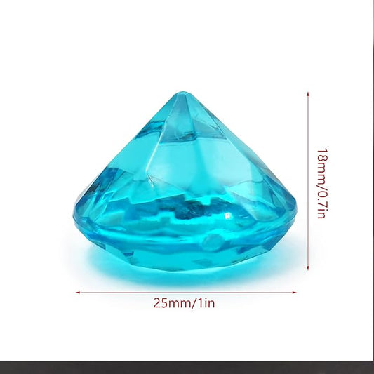 100Pcs Clear Acrylic Diamonds 25mm Wedding Table Scatters Gemstones Confetti for Vase Fillers,Floral Decor,Bridal Shower Decorations,Home Centerpieces,Candle Display (Sky Blue)
