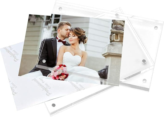 Magicool Premium Acrylic Photo Frame--- Magnet Photo Frame -Double Sied Thick Desktop Frames (4x6 6 pack)