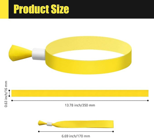 Green-Power America 100 Pcs Cloth Event Wristbands, Event Wristbands, Colored Wrist Bands for Events, for Lightweight Concert Wrist Strap for Activities, Party Bracelets for Events (Color : Yellow)