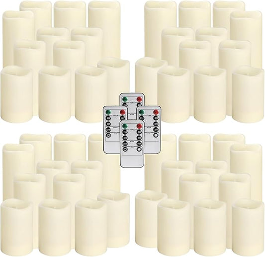 48-Pack LED Flameless Candles with Remote Control - Perfect for Home, Parties, and Special Occasions - Create a Magical Ambiance Effortlessly(Three Sizes)