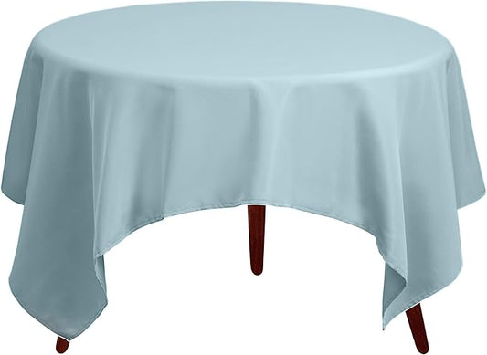 Gee Di Moda Square Tablecloth - 52 x 52 Inch Baby Blue Table Cloth for Small Square or Round Tables - Heavy Duty Washable Fabric - for Buffet Table, Holiday Party, Dinner, Wedding & Baby Shower
