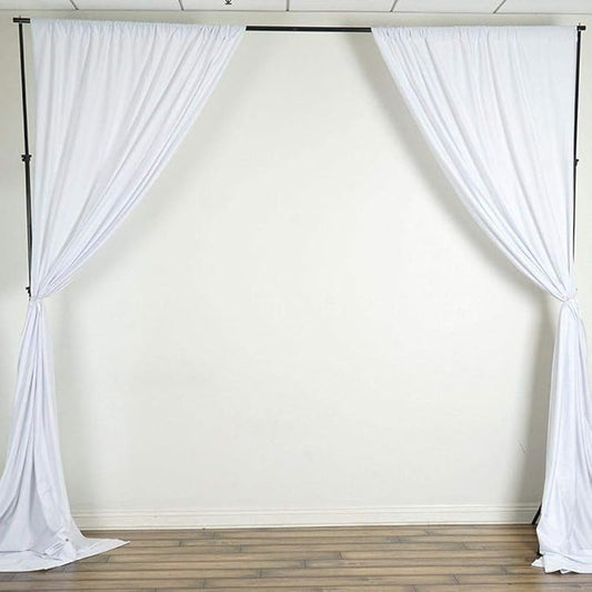 AK TRADING CO. 10 feet x 8 feet IFR Polyester Backdrop Drapes Curtains Panels with Rod Pockets - Wedding Ceremony Party Home Window Decorations - White