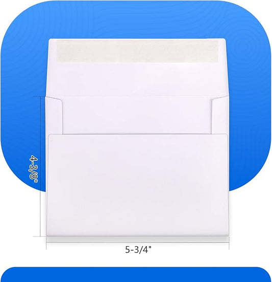 500 Pack A2 Invitation Envelopes - White Envelopes Self Seal, 4-3/8 x 5-3/4 Wedding Envelope Bulk for Photos, Postcards, RSVPs, Thank You Notes, Greeting Cards, Announcements