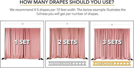 AK TRADING CO. 10 feet x 10 feet Sage IFR Polyester Backdrop Drapes Curtains Panels with Rod Pockets - Wedding Ceremony Party Home Window Decorations