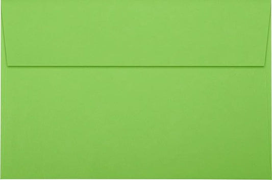 LUXPaper A9 Invitation Envelopes | Peel & Press | 5 3/4" x 8 3/4" | Limelight Green | 80lb. Text | 50 Qty