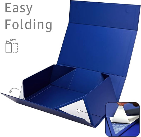 LIFELUM Gift Boxes 5 Pack 13.85 x 8.35 x 4.45 inch, Large Gift Box for Presents with Ribbon,Card,Shredded Paper Filler