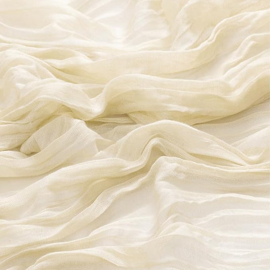 12Pcs Beige Cheesecloth Table Runner 120 Inch10FT Beige Rustic Boho Cheesecloth Table Runnerfor Wedding Party Baby Shower Birthday Home Decor Holiday Decorations