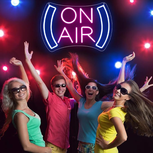 On Air Neon Sign for Wall Decor,Recording in Progress Sign for Studio Bedroom Game Room Podcast Bar Pub Club Broadcasting Room,On Air Light Sign Gift for Streamers Gamers Teens USB Powered(8.5"*12.4")