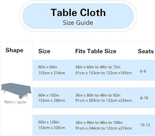 6 Pack White Table Cloth Rectangle 60 x 126 Inch Tablecloths for 6 Foot Rectangle Tables. Stain and Winkle Resistant Polyester Washable White Table Cloths for Parties Wedding Dining