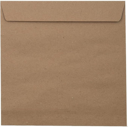 LUXPaper Square Invitation Envelopes | Peel & Press | 8 1/2" x 8 1/2" | Grocery Bag Brown | 70lb. Text | 50 Qty