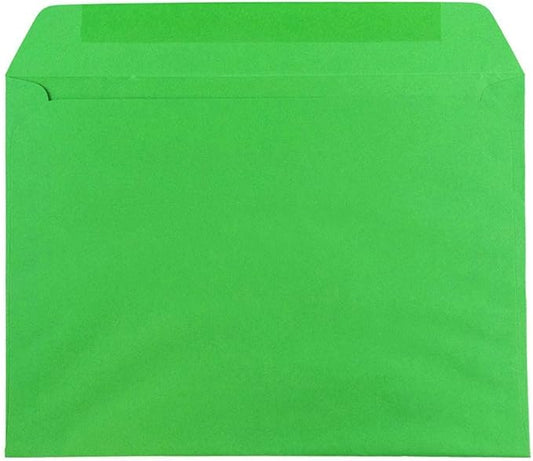 JAM PAPER 9 x 12 Booklet Colored Envelopes - Green Recycled - Bulk 500/Box