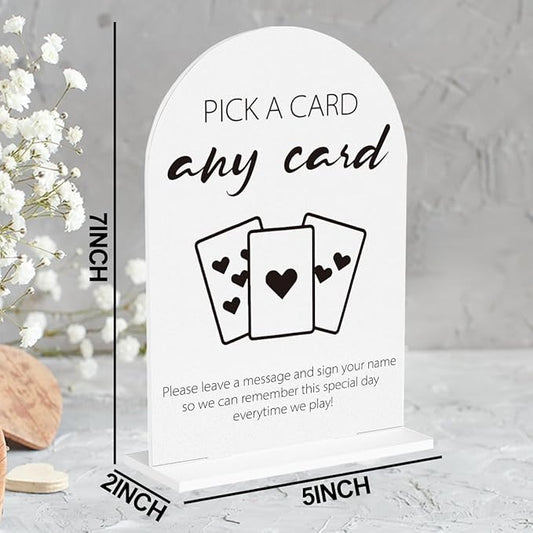Playing Cards Guest Sign, Wedding Guest Book Desk Decor, Wedding Engagement Bridal Shower Reception Party Table Desk Acrylic Decor