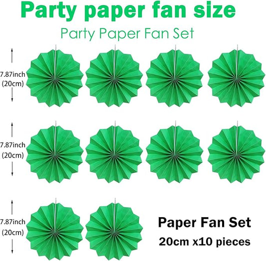 Green Party Decorations,Green Paper Decorations for Party,Tennis Party Decorations Party Paper Fans Bulk 8in,Graduation Decoration Classroom Decor,St Patrick's Day Decortions 30 Color DIY Set (Green)