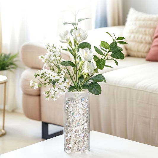 DomeStar Dazzling Fake Ice, 150PCS Sparkling Fake Diamonds, Iridescent Clear Gem Stones Vase Fillers DIY Crafts Wedding Table Scatter Decoration