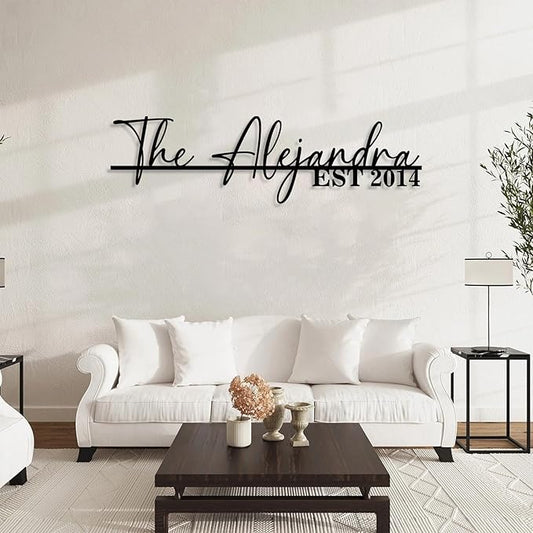 Personalized Family Name Sign | Custom Metal Sign | Metal Wall Art | Last Name Signs for Home | Wall Decor | Split Letter Monogram Sign | Home Letters | Wedding Gift | Housewarming Couples Gift