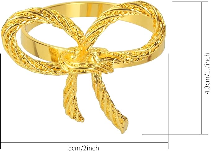 Pack of 6 Napkin Rings Alloy Hollow Out Flower Napkin Holder Dinning Table Napkin Ring for Dinner Parties Wedding Banquet Table Setting Family Gatherings Table Decor(Gold,6)