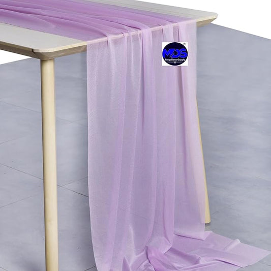 MDS Halloween Chiffon Table Runner - 15 Pack, 29 x 170 Inches, 14ft Each - Sheer Spooky Table Runners for Haunted House Parties, Trick-or-Treat Tables, Witchy Décor, Wedding & Events - Orchid