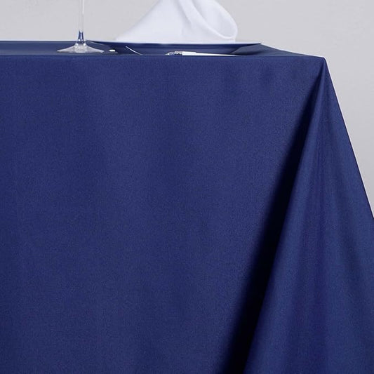 Efavormart 90" Navy Blue Wholesale Linens Polyester Square Linen Tablecloth for Kitchen Dining Catering Wedding Birthday Events
